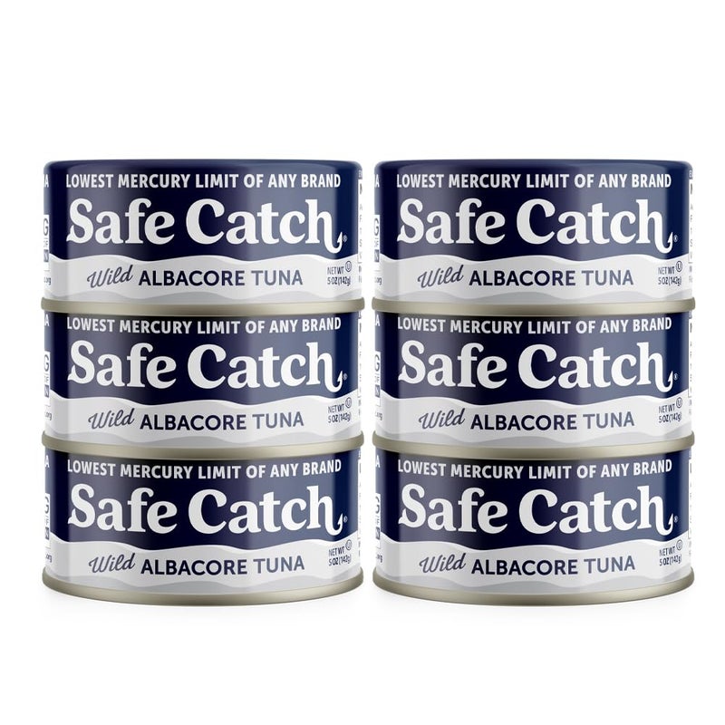 Safe Catch Wild Albacore Tuna Canned Low Mercury Can Tuna Fish Steak Gluten-Free Keto Food Non-GMO Kosher Paleo-Friendly High Protein Every Can Of Tuna Is Tested No Water Oil Tuna, Pack of 6 5oz - Image 1